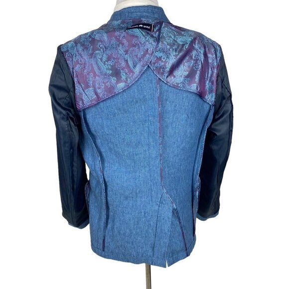 Raging Bull 100% Linen Sport Coat 42/Large Blue Blazer Jacket Unstructured - Picture 7 of 16